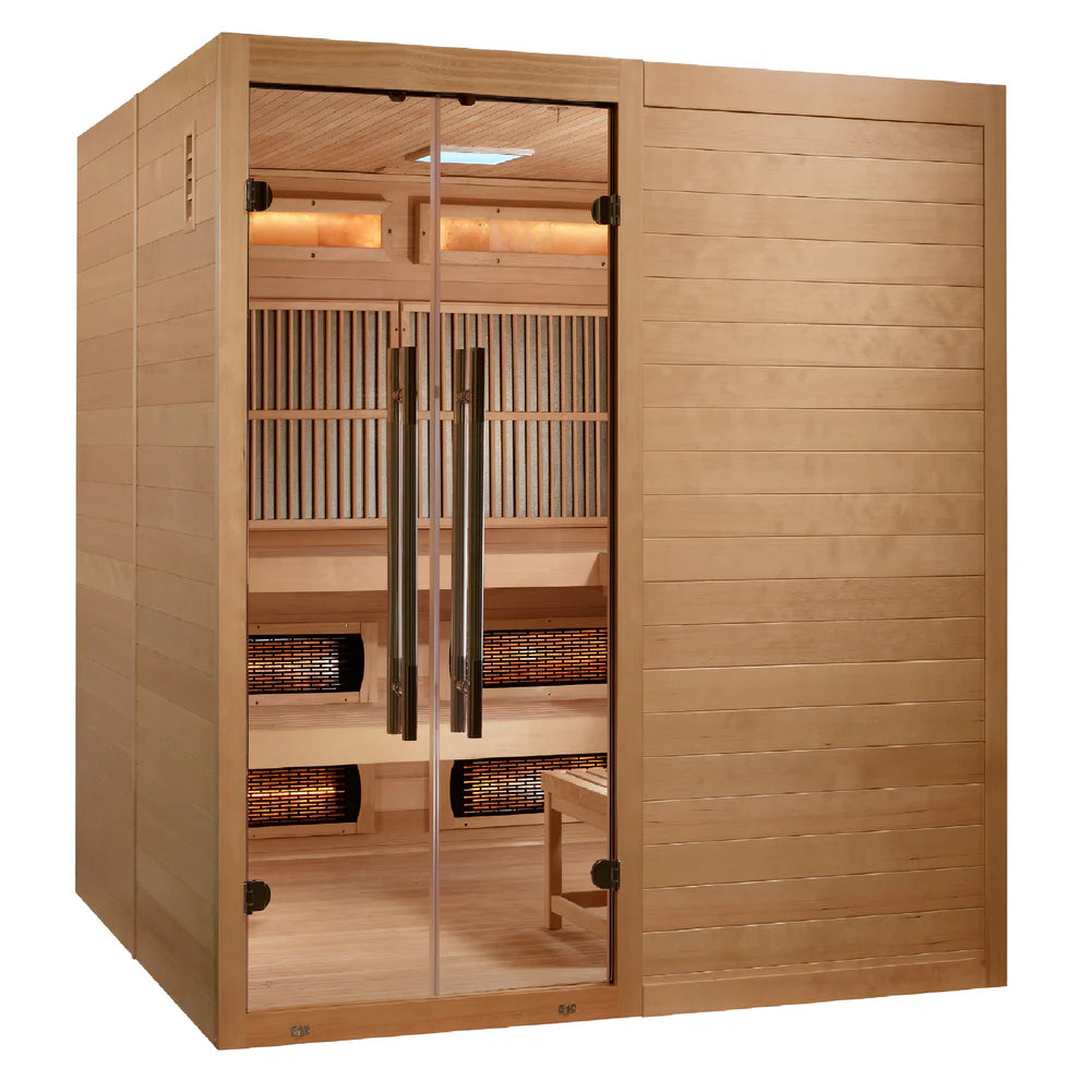 Toledo 6 Person Hybrid Sauna Indoor Full Spectrum and Harvia Traditional Stove